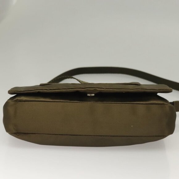 PRADA Shoulder Bag Satin Green Silver Auth 129632 - Picture 6 of 16